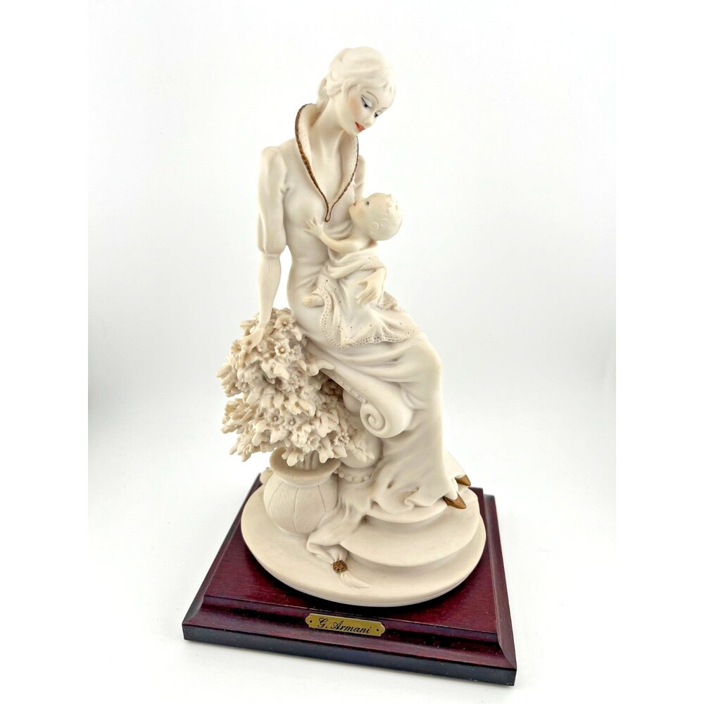 Vtg 1988 Giuseppe Armani Maternity w/ Flowers Figurine Mother & Child Italy EUC